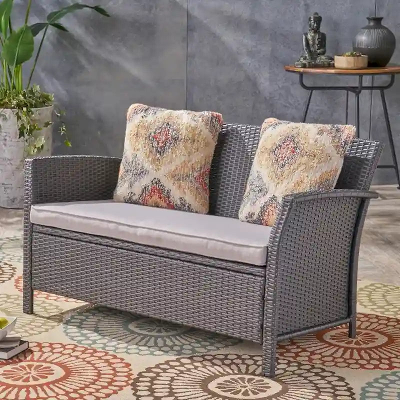Causeuse d'extérieur en osier Sainte-Lucie par Christopher Knight Home