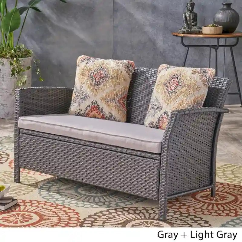 Causeuse d'extérieur en osier Sainte-Lucie par Christopher Knight Home