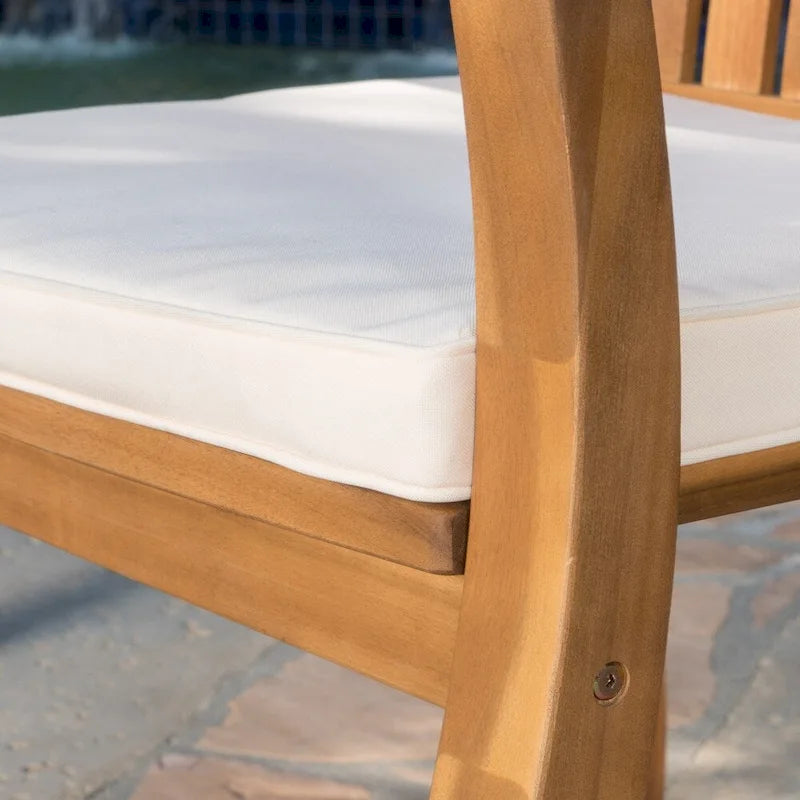 Ensemble de conversation d'extérieur 3 pièces en bois d'acacia Avalon avec table en osier en forme de sablier par Christopher Knight Home