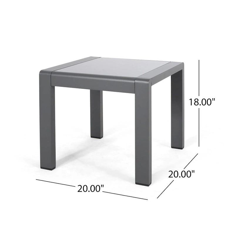 Ensemble table et chaises de club d'extérieur 4 places en aluminium Cape Coral par Christopher Knight Home