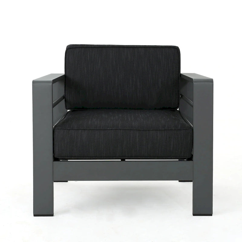 Ensemble table et chaises de club d'extérieur 4 places en aluminium Cape Coral par Christopher Knight Home