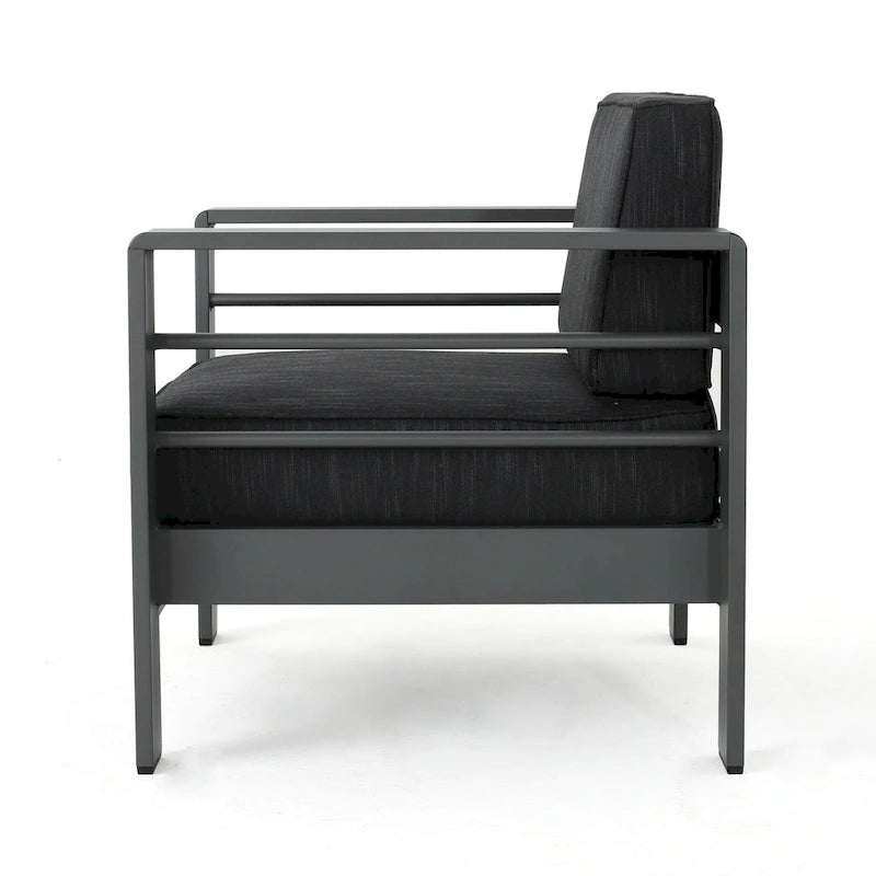 Ensemble table et chaises de club d'extérieur 4 places en aluminium Cape Coral par Christopher Knight Home