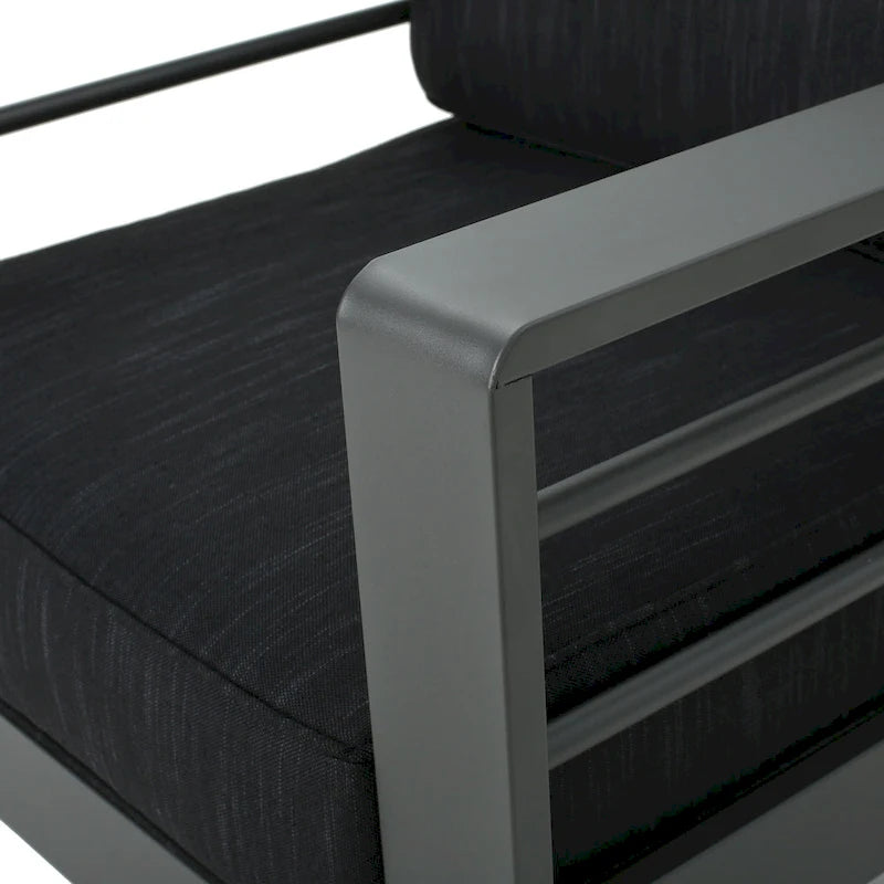 Ensemble table et chaises de club d'extérieur 4 places en aluminium Cape Coral par Christopher Knight Home
