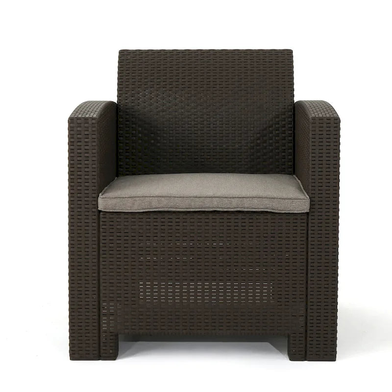 Christopher Knight Home Johns Faux Wicker Outdoor Club Chair