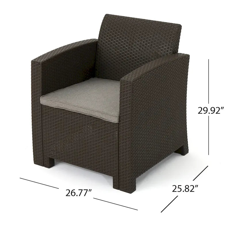 Christopher Knight Home Johns Fauteuil de jardin en osier synthétique