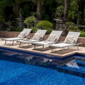Salton Chaise longue d'extérieur en aluminium et textilène (lot de 4) par Christopher Knight Home