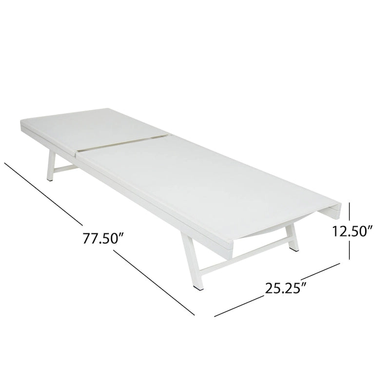 Salton Chaise longue d'extérieur en aluminium et textilène (lot de 4) par Christopher Knight Home
