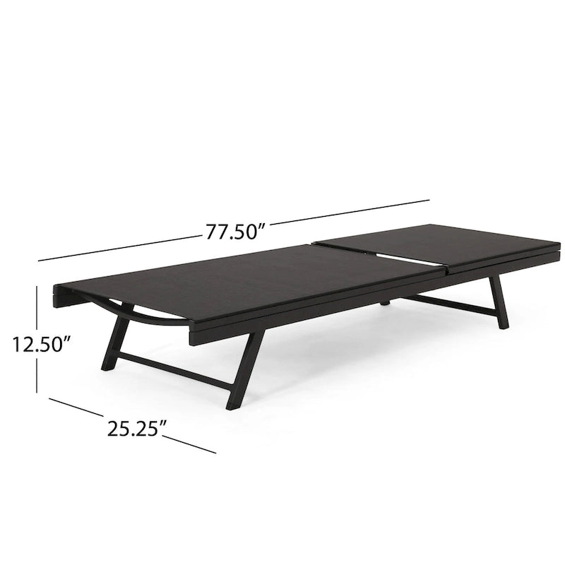 Salton Chaise longue d'extérieur en aluminium et textilène (lot de 4) par Christopher Knight Home