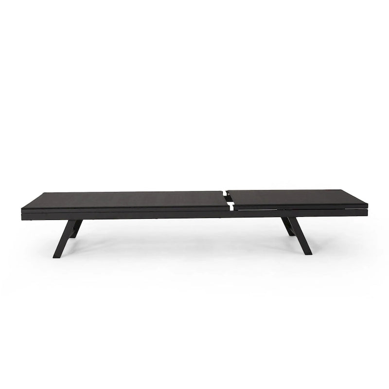Salton Chaise longue d'extérieur en aluminium et textilène (lot de 4) par Christopher Knight Home
