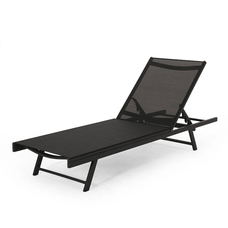 Salton Chaise longue d'extérieur en aluminium et textilène (lot de 4) par Christopher Knight Home