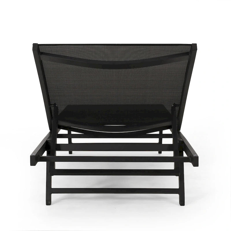 Salton Chaise longue d'extérieur en aluminium et textilène (lot de 4) par Christopher Knight Home