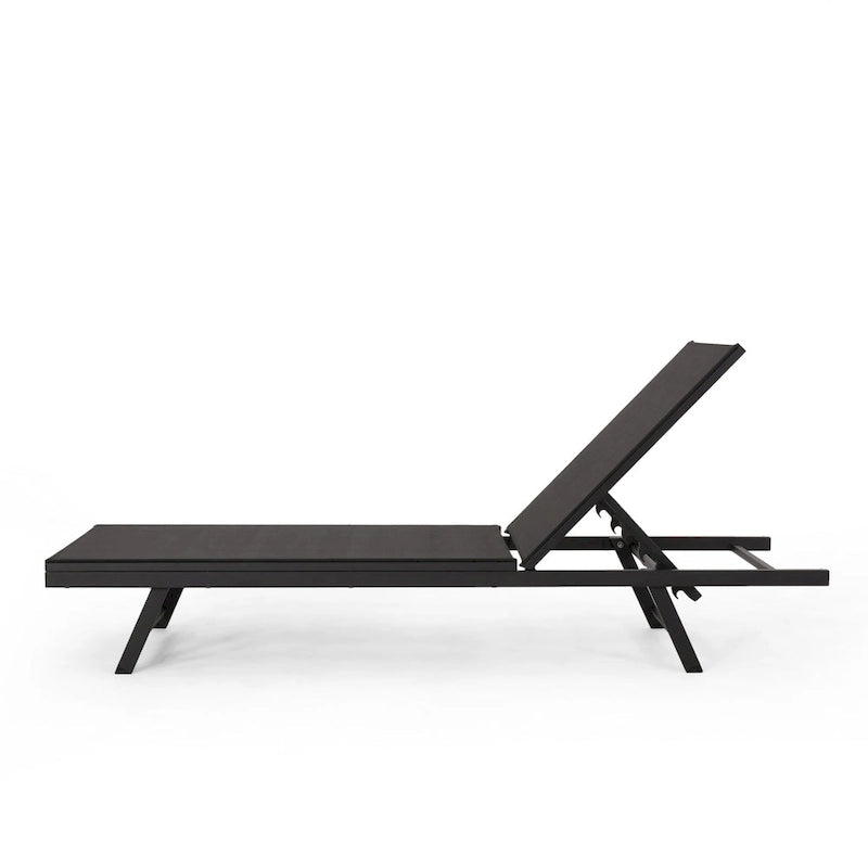 Salton Chaise longue d'extérieur en aluminium et textilène (lot de 4) par Christopher Knight Home
