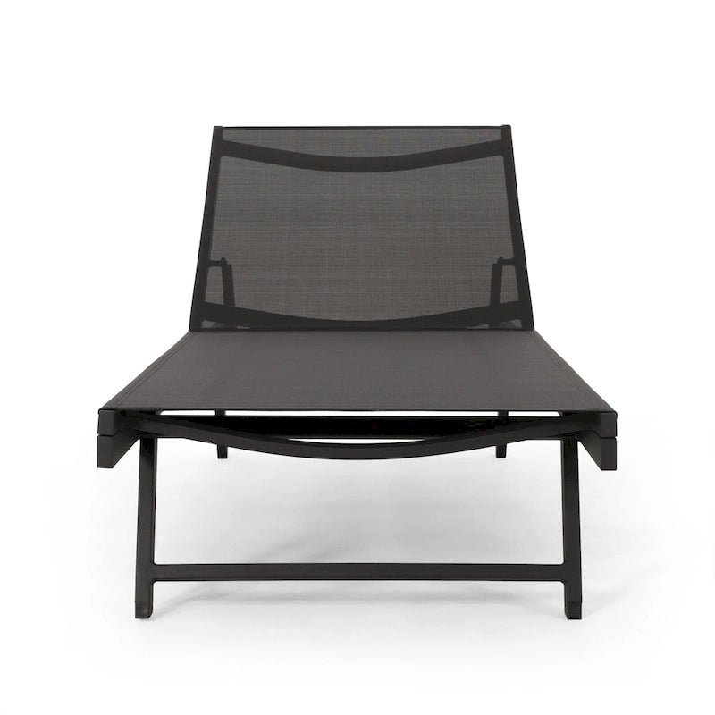 Salton Chaise longue d'extérieur en aluminium et textilène (lot de 4) par Christopher Knight Home