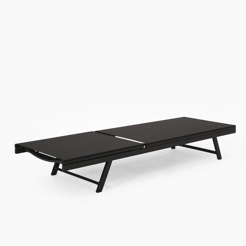 Salton Chaise longue d'extérieur en aluminium et textilène (lot de 4) par Christopher Knight Home