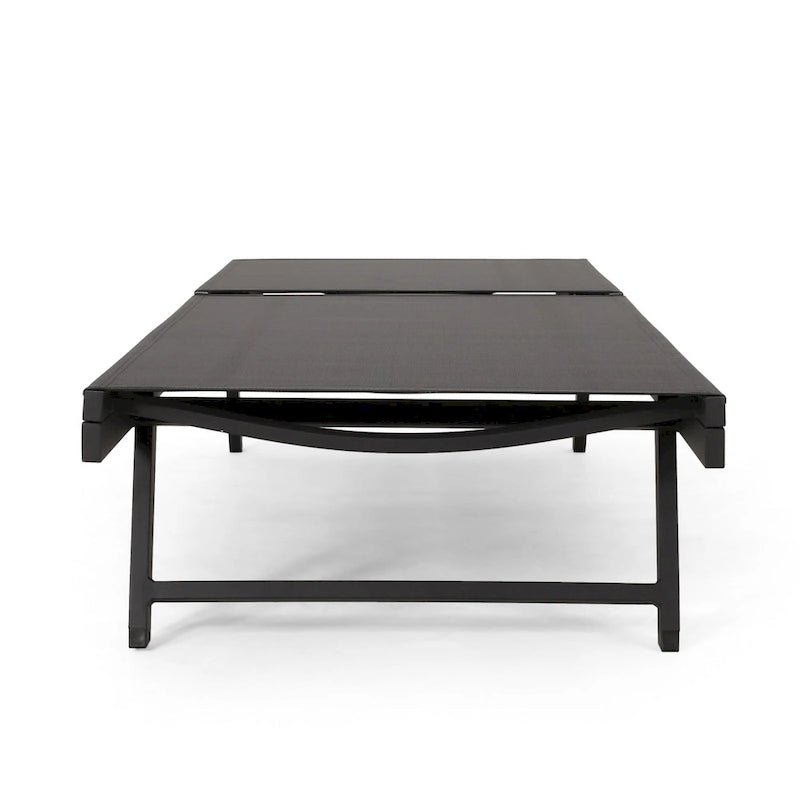 Salton Chaise longue d'extérieur en aluminium et textilène (lot de 4) par Christopher Knight Home