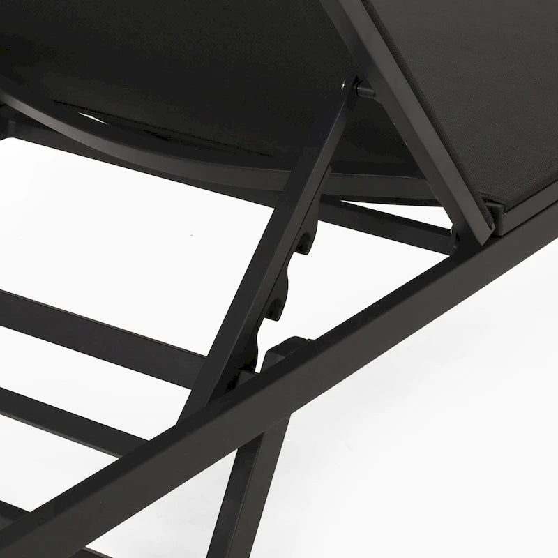 Salton Chaise longue d'extérieur en aluminium et textilène (lot de 4) par Christopher Knight Home