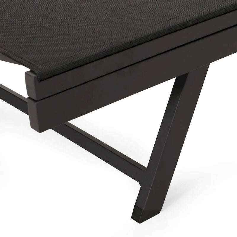Salton Chaise longue d'extérieur en aluminium et textilène (lot de 4) par Christopher Knight Home