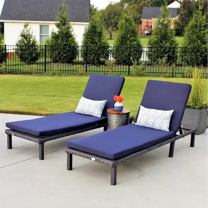Chaises longues en osier Aiduma pour l'extérieur (lot de 2) de Havenside Home