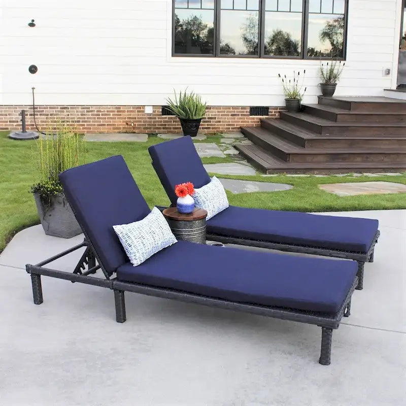 Chaises longues en osier Aiduma pour l'extérieur (lot de 2) de Havenside Home