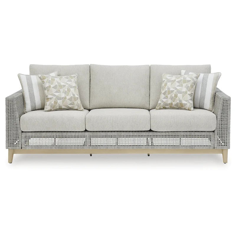 Canapé d'extérieur Signature Design by Ashley Seton Creek gris avec coussin - 82.63 L x 36.25 P x 35.88 H