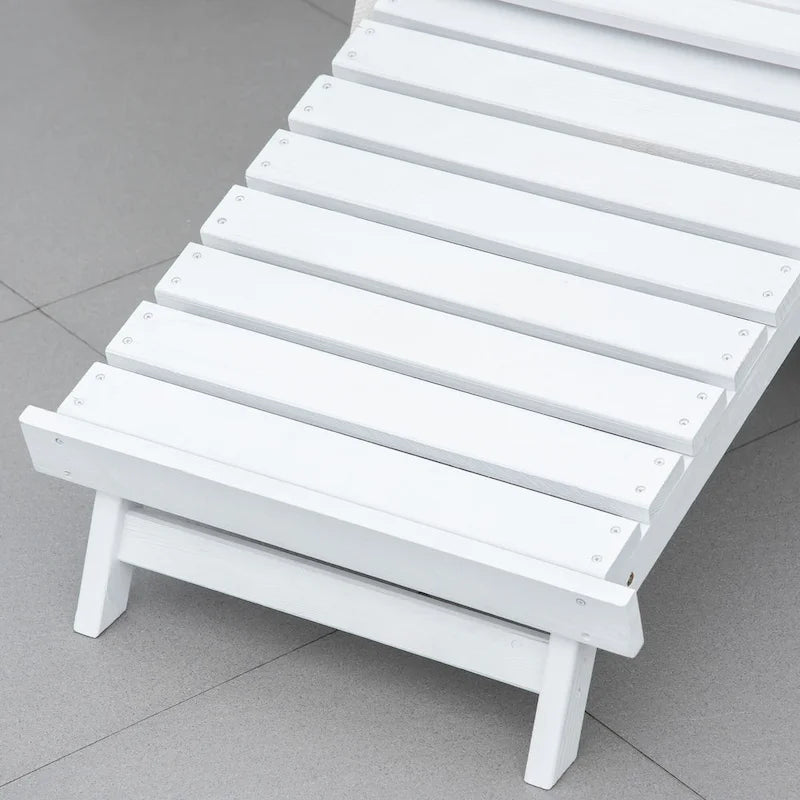 Chaise Adirondack pliante Outsunny avec repose-pieds coulissant, Chaise de foyer extérieure en bois de sapin avec repose-pieds, Fauteuil de porche à dossier en éventail