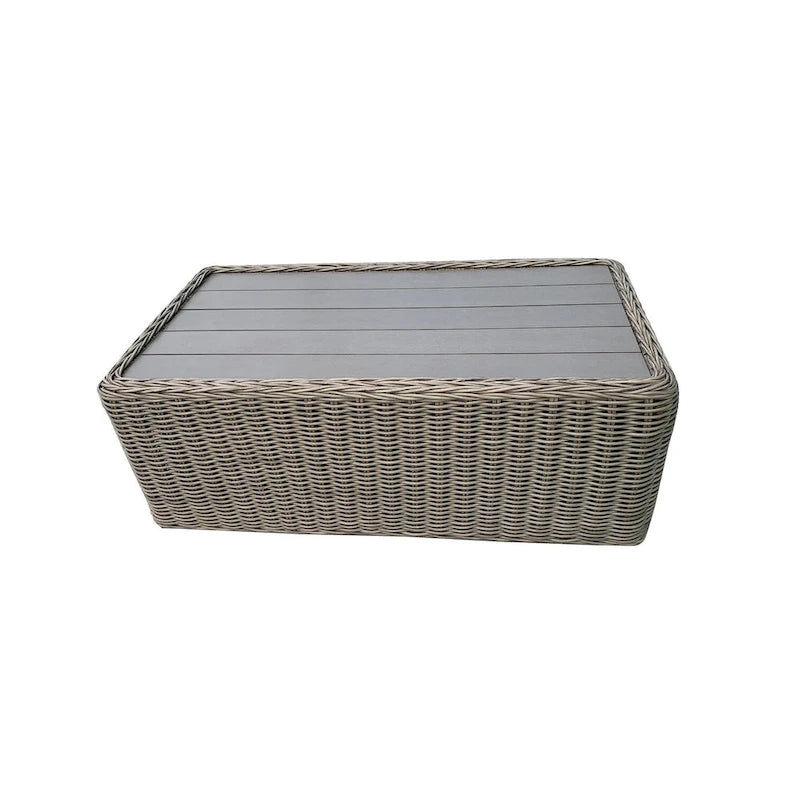 Ensemble de conversation profond Tulum bicolore beige foncé avec cadre en aluminium et coussins