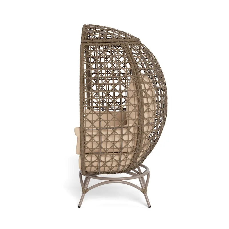 Fauteuil œuf pivotant en grès Rio Vista avec coussins – 30 L x 36 l x 57 H