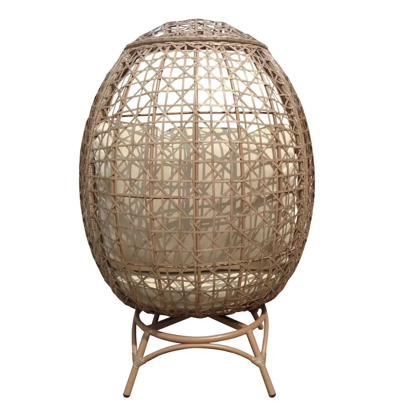 Fauteuil œuf pivotant en grès Rio Vista avec coussins – 30 L x 36 l x 57 H