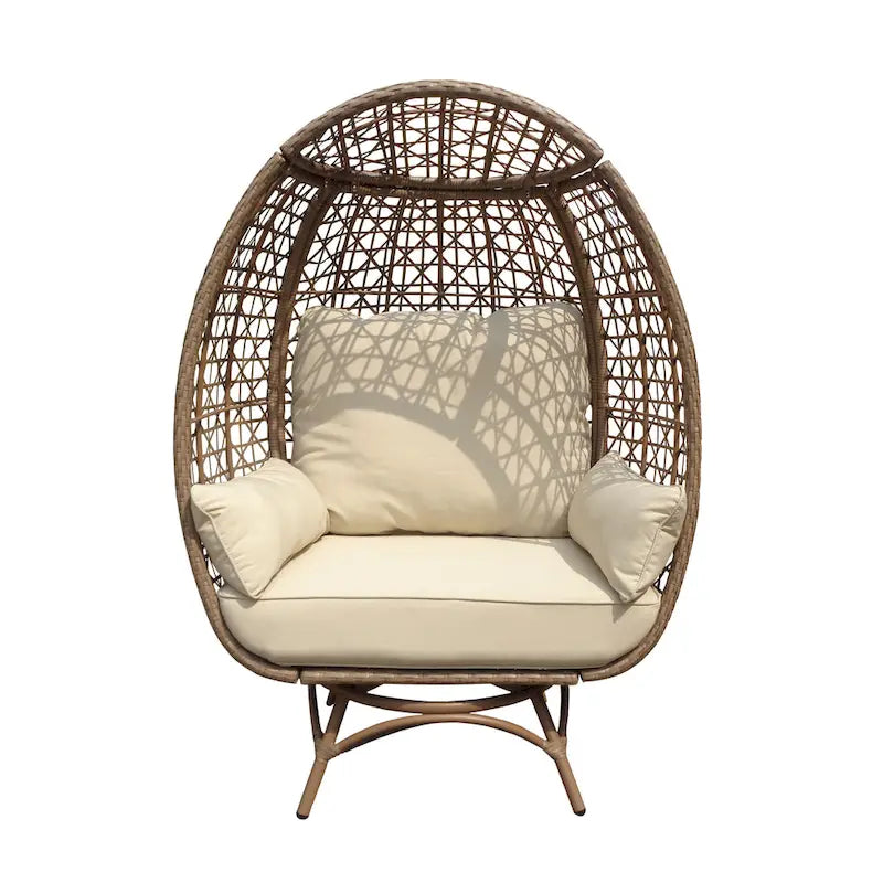 Fauteuil œuf pivotant en grès Rio Vista avec coussins – 30 L x 36 l x 57 H