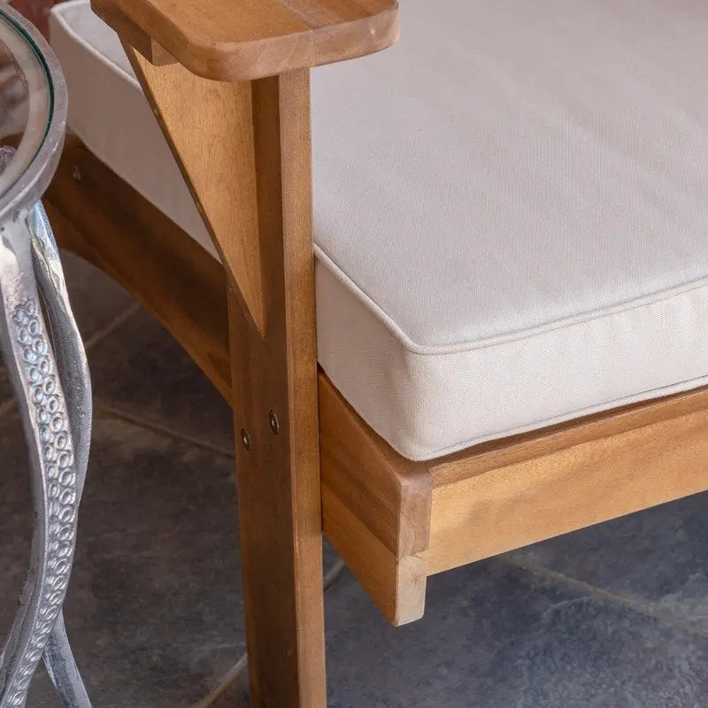 Chaise d'extérieur Seacrest marron avec coussin