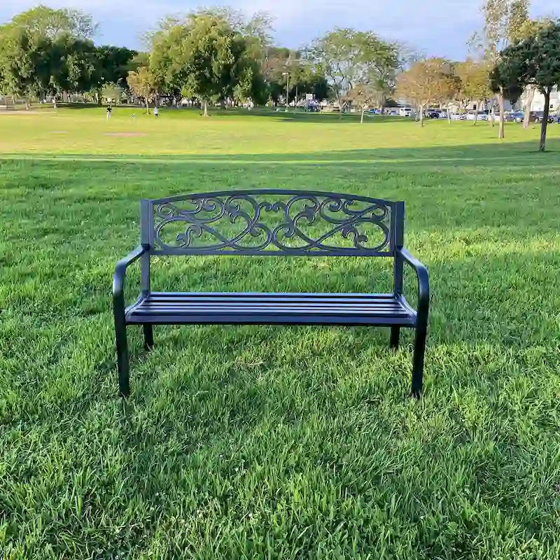 Lotus Home Metal Garden Bench - 34 H x 50 W x 24 D