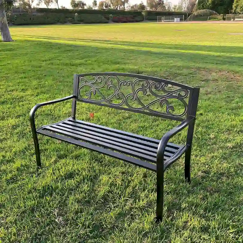 Banc de jardin en métal Lotus Home - 34 H x 50 L x 24 P