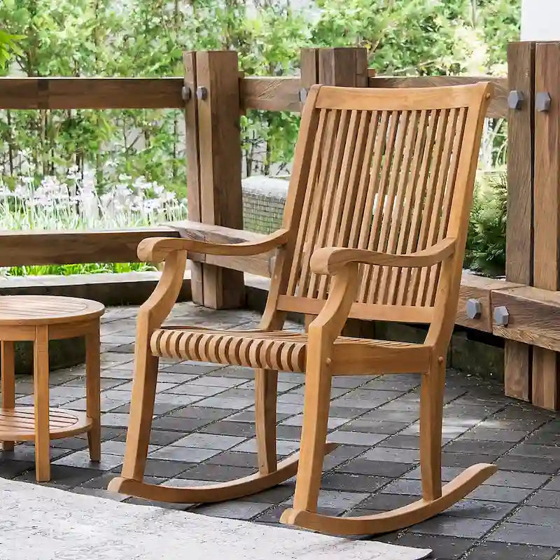 Ensemble de conversation d'extérieur 3 pièces en teck avec fauteuils à bascule Chara de Cambridge Casual