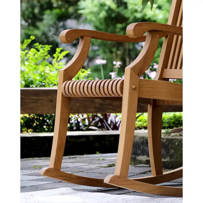 Ensemble de conversation d'extérieur 3 pièces en teck avec fauteuils à bascule Chara de Cambridge Casual