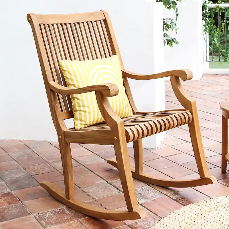 Ensemble de conversation d'extérieur 3 pièces en teck avec fauteuils à bascule Chara de Cambridge Casual