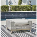 Signature Design by Ashley Seton Creek Gray Outdoor Ottoman with Cushion - 35.13 W x 24.5 D x 19 H