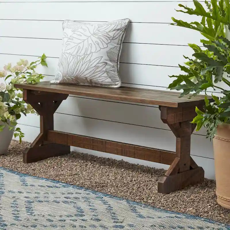 Backyard Discovery 46 Meranti Wood Farmhouse Bench, Entryway, Garden - 3'10 x 1'1