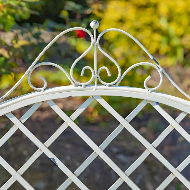 Banc de jardin en fer Stephania Blanc antique