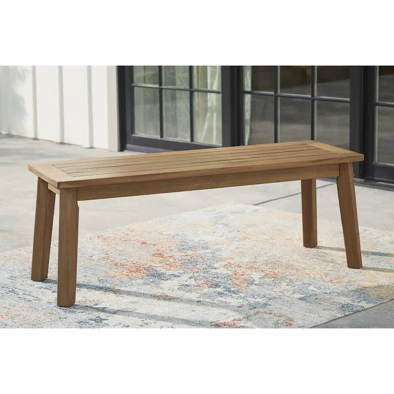 Janiyah Light Brown Bench - 47W x 16D x 17H