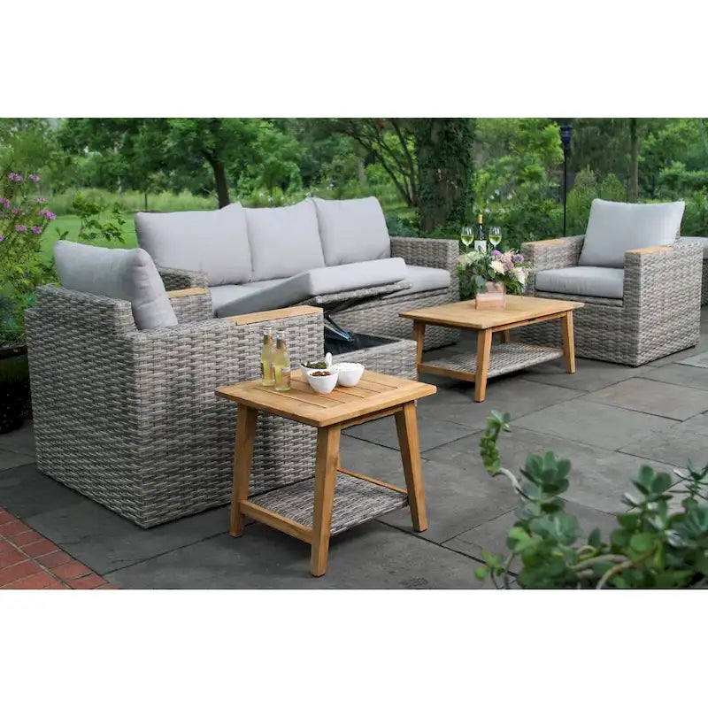 Samera 6 pc. Teak and Wicker Storage Set