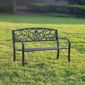 Banc de jardin chaise de patio porche en fonte causeuse – 34,25 H x 50 L x 23,62 P
