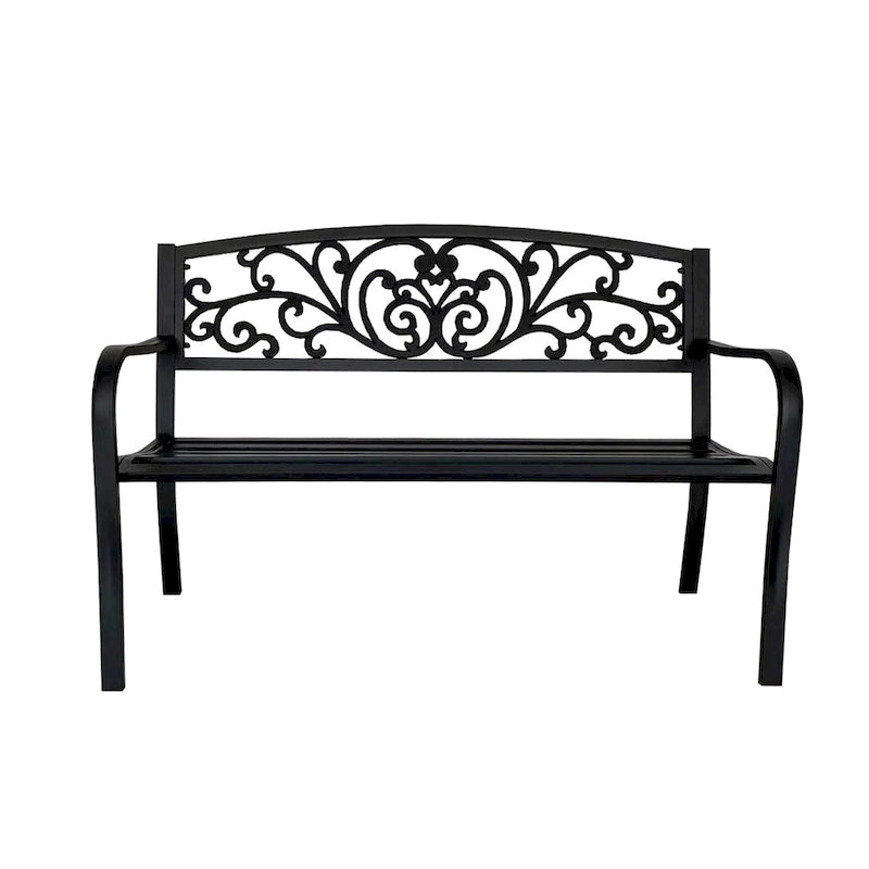 Banc de jardin chaise de patio porche en fonte causeuse – 34,25 H x 50 L x 23,62 P