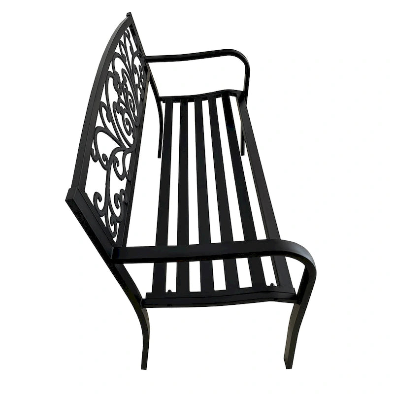 Banc de jardin chaise de patio porche en fonte causeuse – 34,25 H x 50 L x 23,62 P