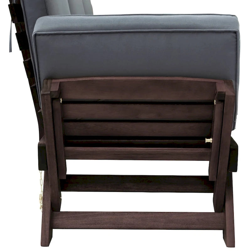 Lit de repos de jardin réglable en bois avec coussins