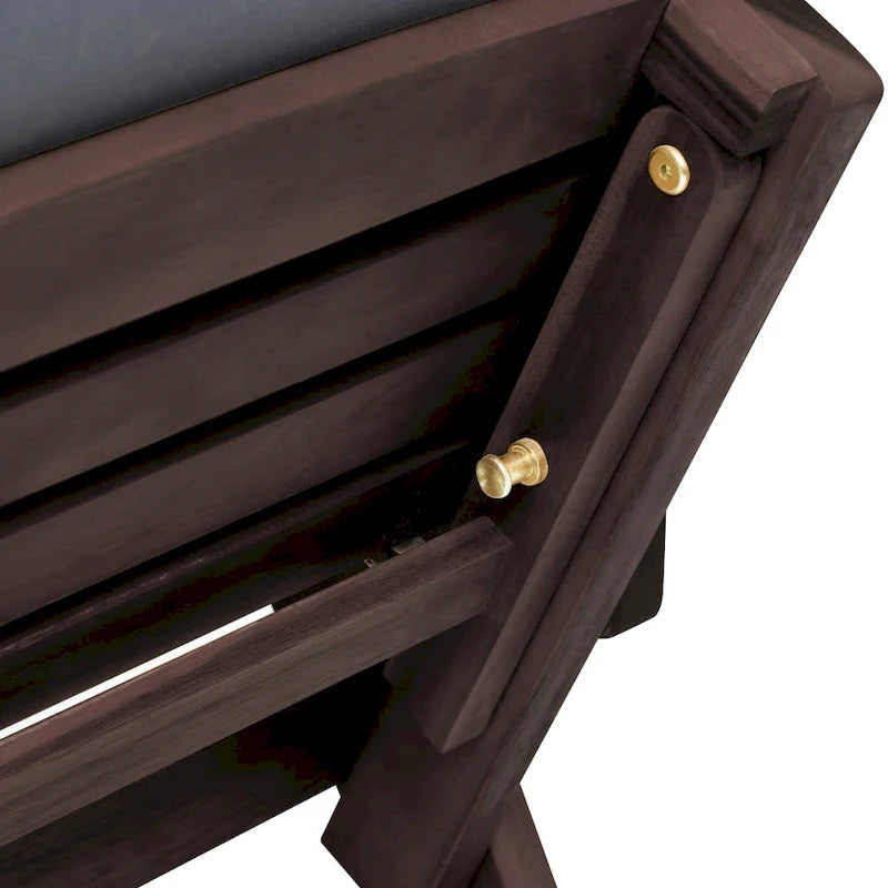 Lit de repos de jardin réglable en bois avec coussins