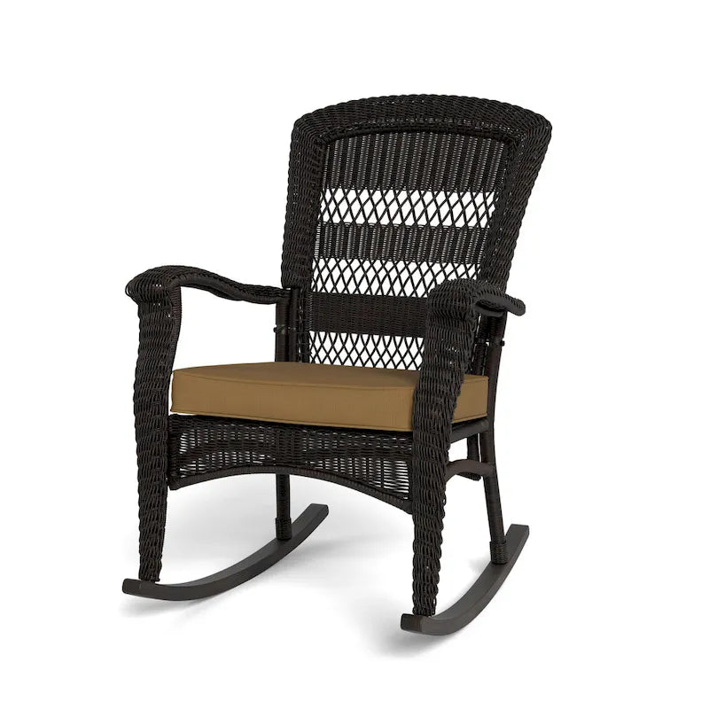 Ensemble de 2 chaises berçantes d'extérieur en osier Portside Dark Roast