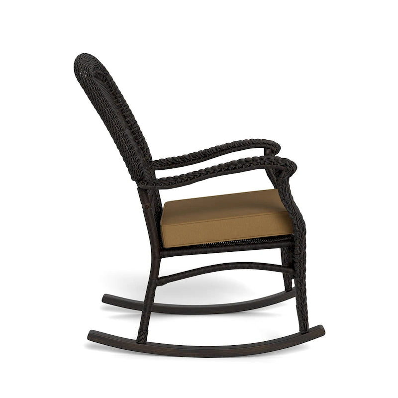 Ensemble de 2 chaises berçantes d'extérieur en osier Portside Dark Roast