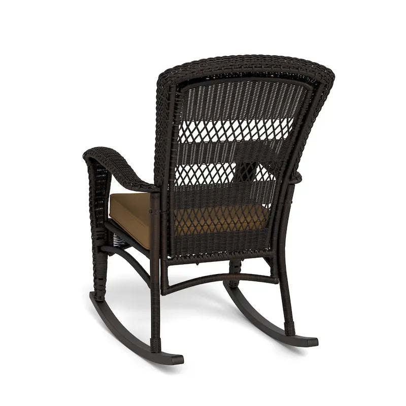 Ensemble de 2 chaises berçantes d'extérieur en osier Portside Dark Roast