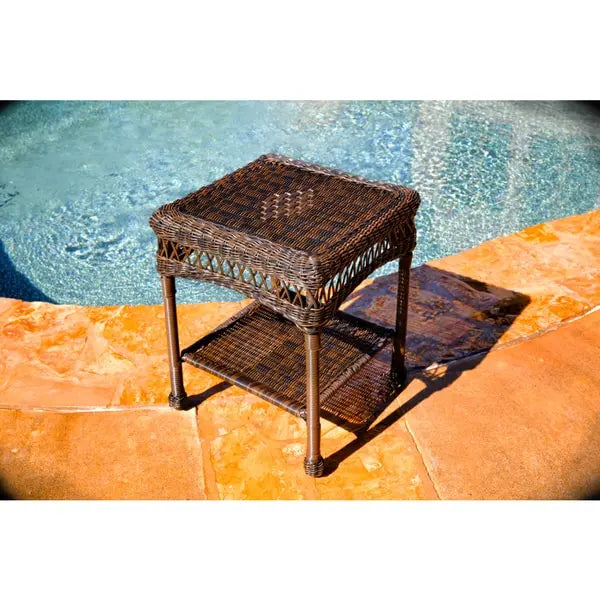 Ensemble de 2 chaises berçantes d'extérieur en osier Portside Dark Roast