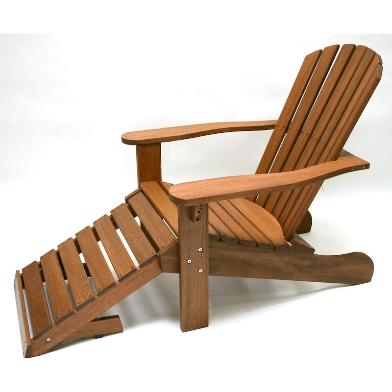 Chaise Adirondack en eucalyptus avec repose-pieds intégré